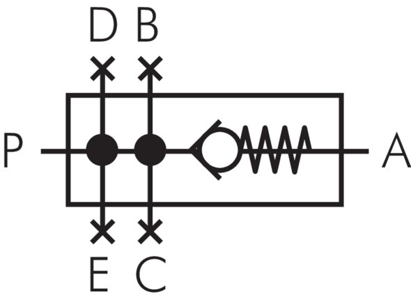 Symbole de commutation: Clapet anti-retour (Futura)